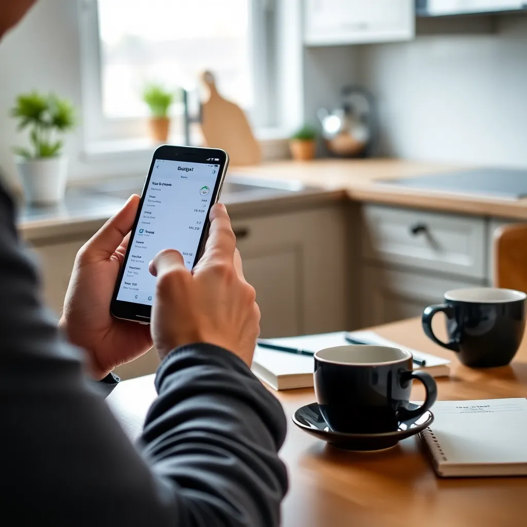 Jong koppel dat bezorgd naar hun laptop kijkt met financiële documenten