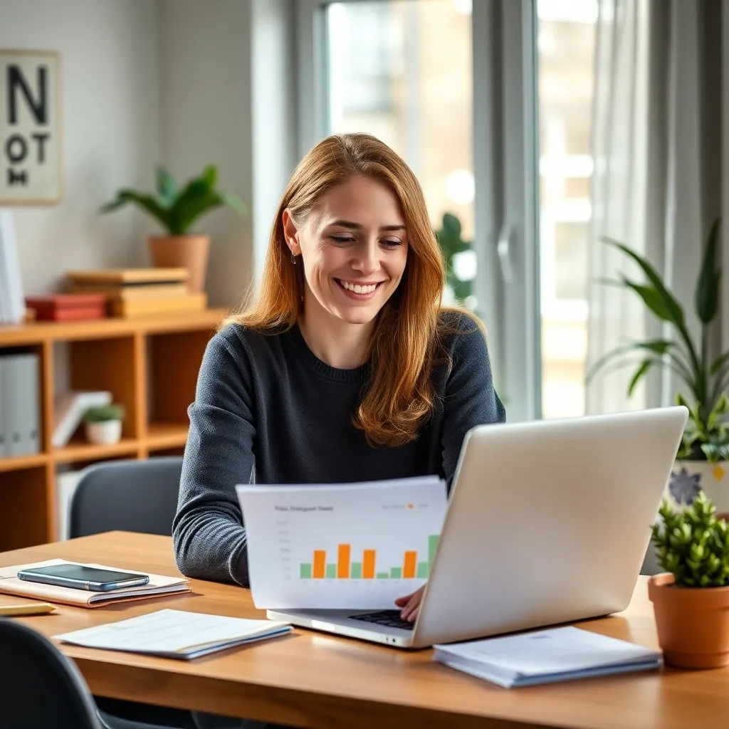 Persoon die budgetapp gebruikt op smartphone